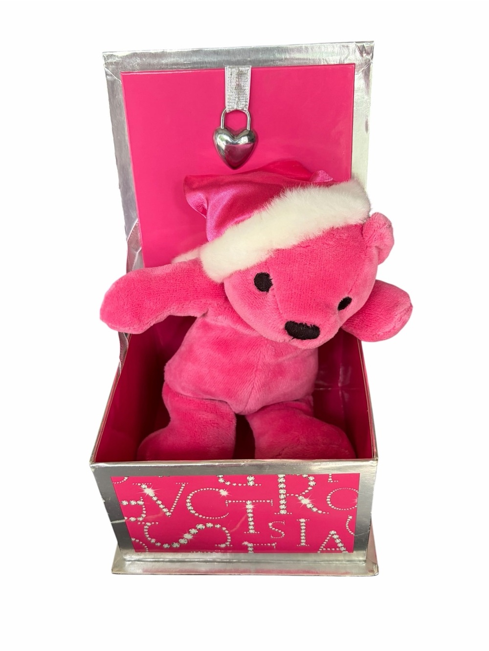 Victoria’s Secret Pink Plush Teddy Bear Keepsake Gift Box Valentine’s Day Decor